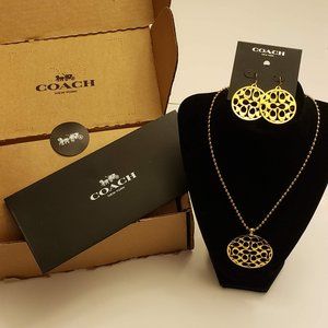 COACH necklace and earring set.